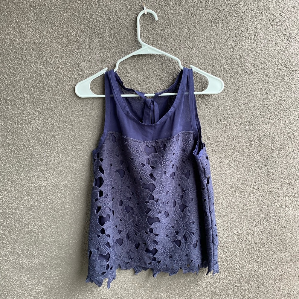 Navy lace top - Picture 5 of 9